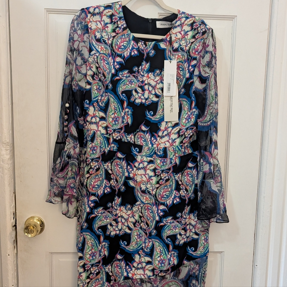 NWT Prabal Gurung Multicolor Paisley Long Sleeve Dress